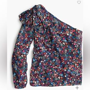 J.Crew One-shoulder top in kaleidoscope star print